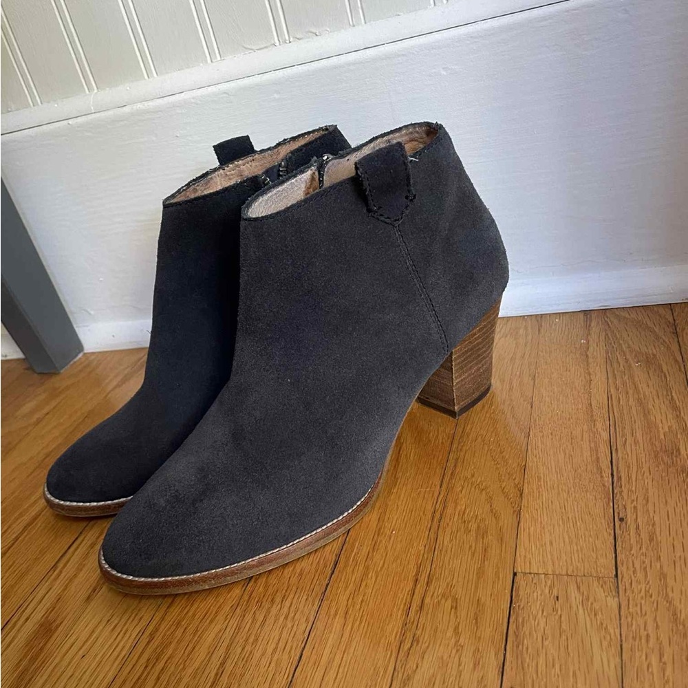 Madewell Charcoal Suede Ankle Booties